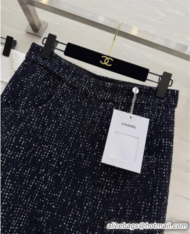 Grade Promotional Chanel Tweed & Sequins Skirt CH82130 Blue 2025