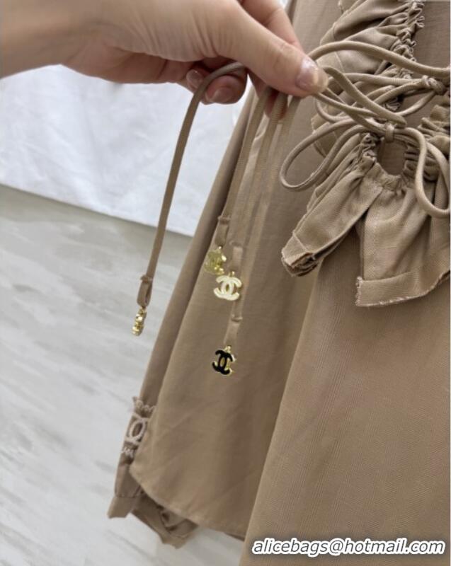 Top Quality Chanel Cotton Blouse CH82131 Brown 2025