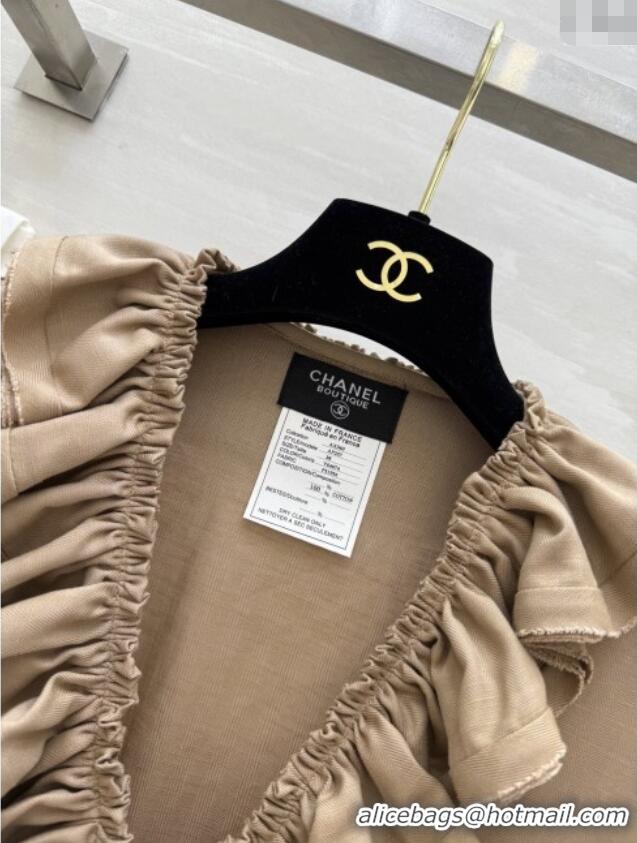 Top Quality Chanel Cotton Blouse CH82131 Brown 2025