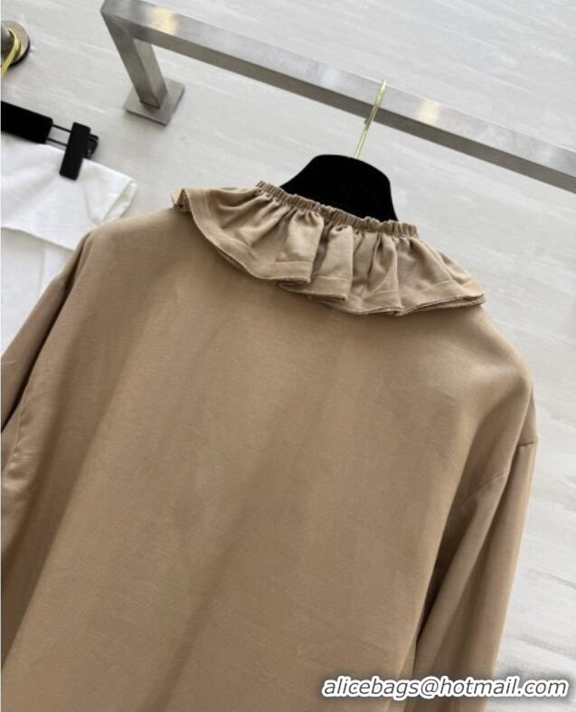 Top Quality Chanel Cotton Blouse CH82131 Brown 2025