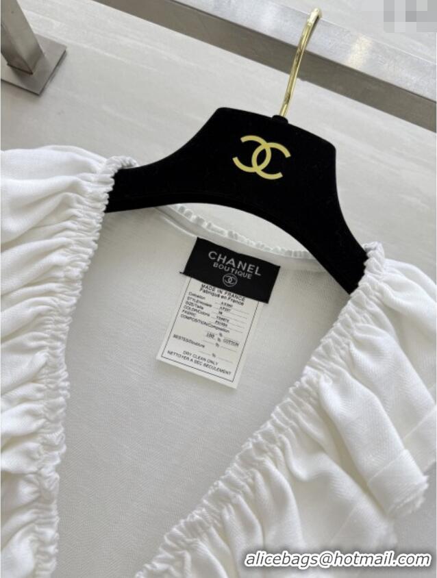 Buy Fashionable Chanel Cotton Blouse CH82132 White 2025