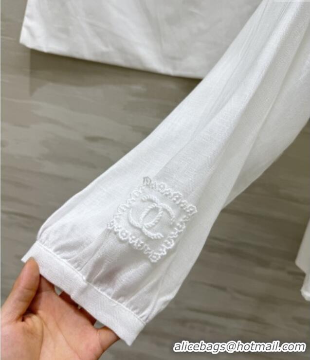 Buy Fashionable Chanel Cotton Blouse CH82132 White 2025