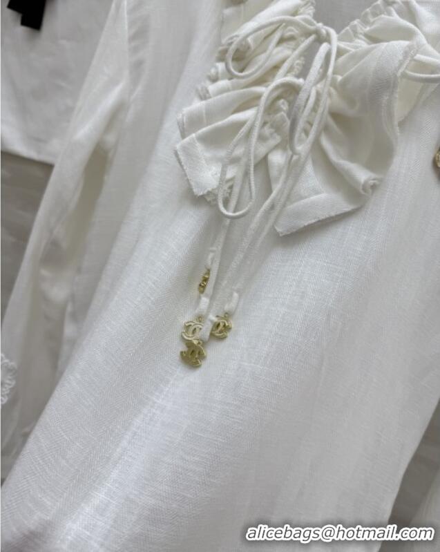 Buy Fashionable Chanel Cotton Blouse CH82132 White 2025
