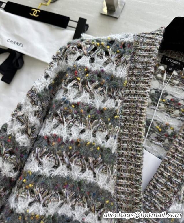 Free Shipping Discount Chanel Wool Cardigan CH82135 Grey 2025