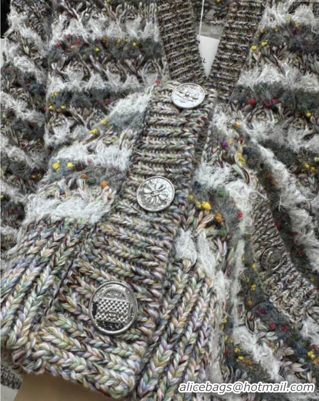 Free Shipping Discount Chanel Wool Cardigan CH82135 Grey 2025