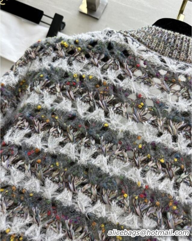 Free Shipping Discount Chanel Wool Cardigan CH82135 Grey 2025