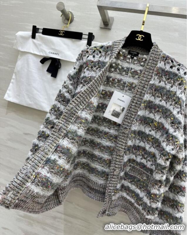 Free Shipping Discount Chanel Wool Cardigan CH82135 Grey 2025