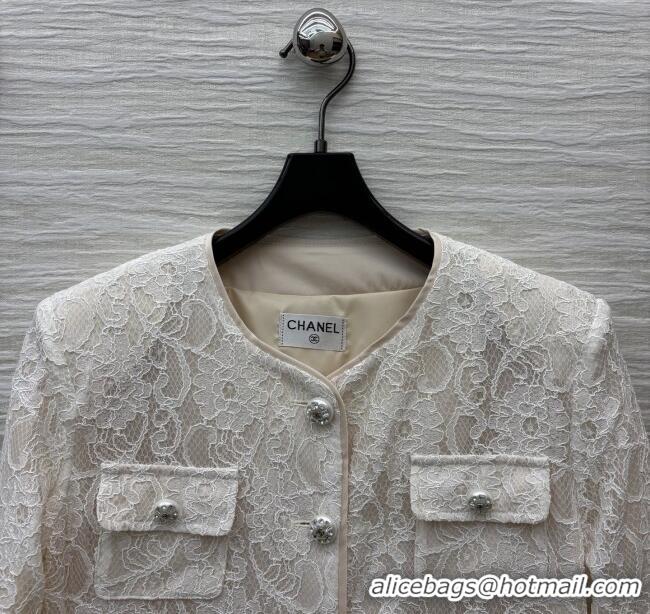 ​Super Quality Chanel Lace Jacket CH82140 Beige/White 2025