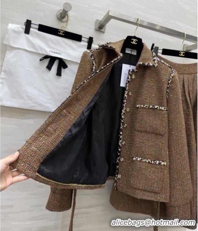 Well Crafted Chanel Tweed Skirt & Jacket CH82119 Brown 2025