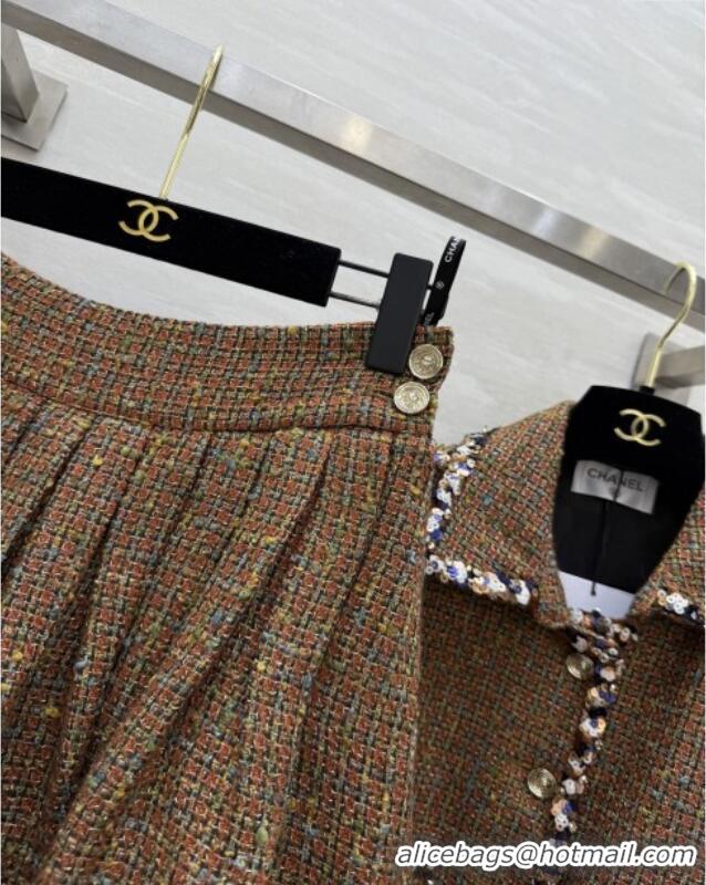 Well Crafted Chanel Tweed Skirt & Jacket CH82119 Brown 2025