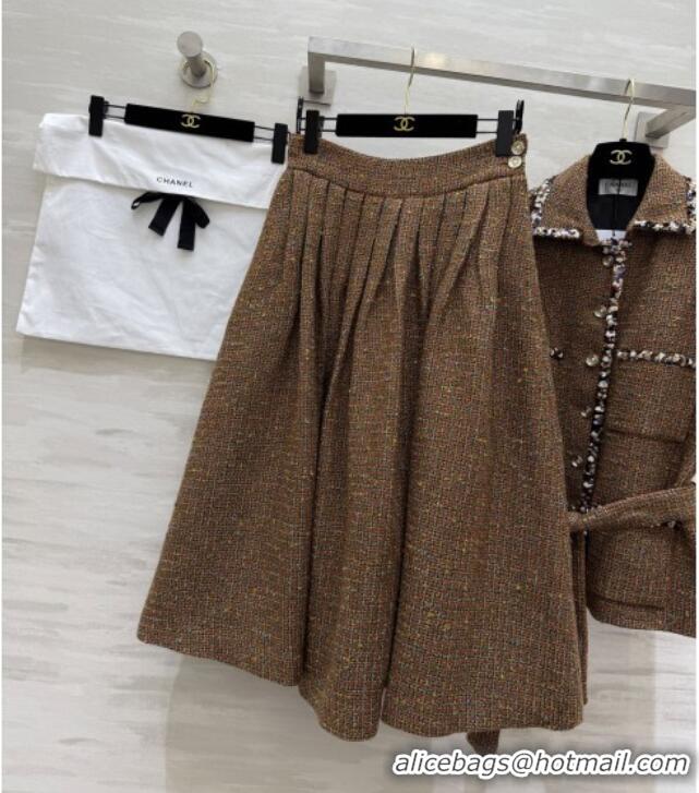 Well Crafted Chanel Tweed Skirt & Jacket CH82119 Brown 2025
