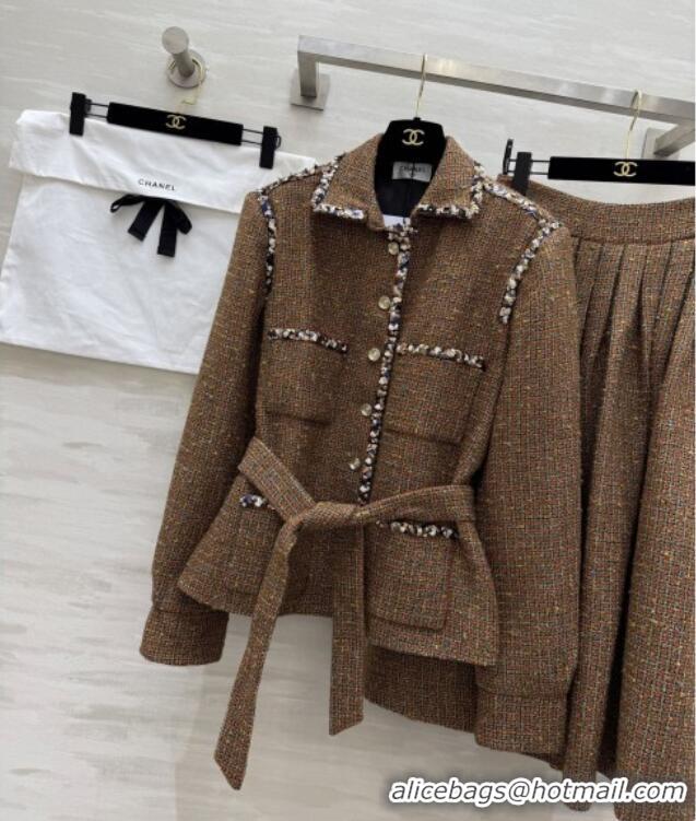 Well Crafted Chanel Tweed Skirt & Jacket CH82119 Brown 2025