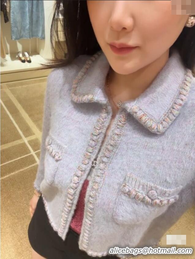 Reasonable Price Chanel Cashmere & Wool Cardigan CH090105 Purple 2025