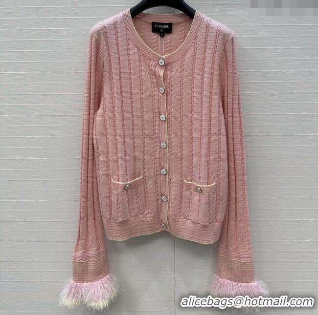 Buy Discount Chanel Cashmere Cardigan CH090201 Pink 2025