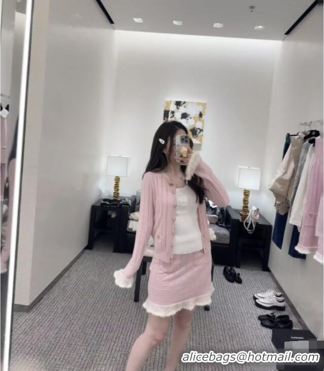 Buy Discount Chanel Cashmere Cardigan CH090201 Pink 2025