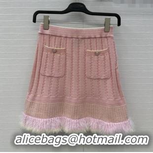 Well Crafted Chanel Cashmere Skirt CH090202 Pink 2025