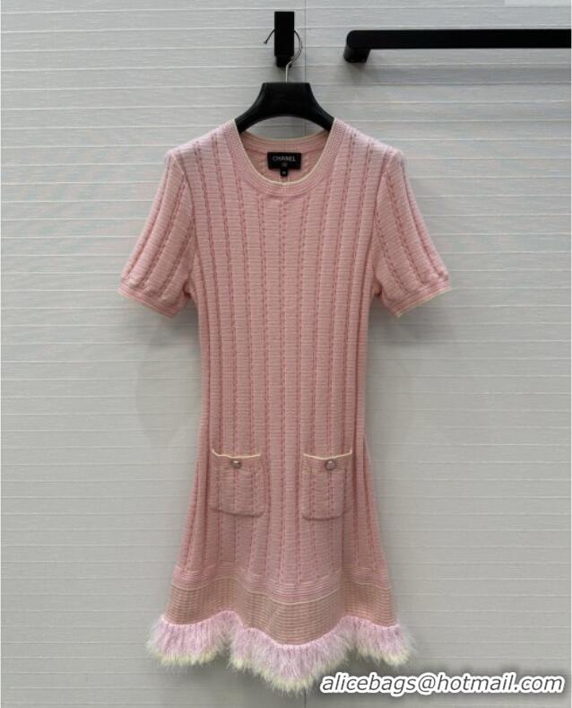 Buy Discount Chanel Cashmere Dress CH090203 Pink 2025
