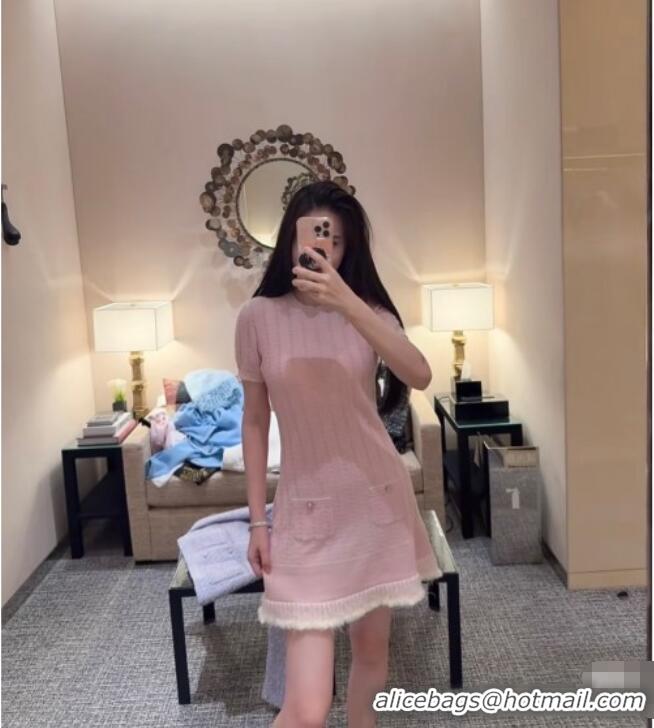 Buy Discount Chanel Cashmere Dress CH090203 Pink 2025