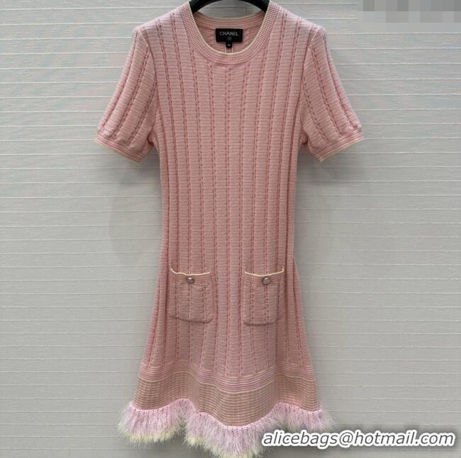 Buy Discount Chanel Cashmere Dress CH090203 Pink 2025