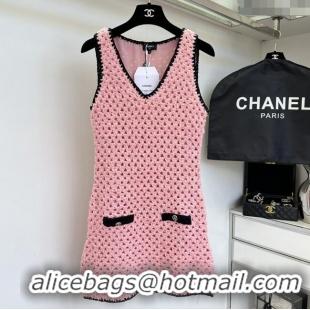​Luxury Cheap Chanel Knit Dress CH090218 Pink 2025