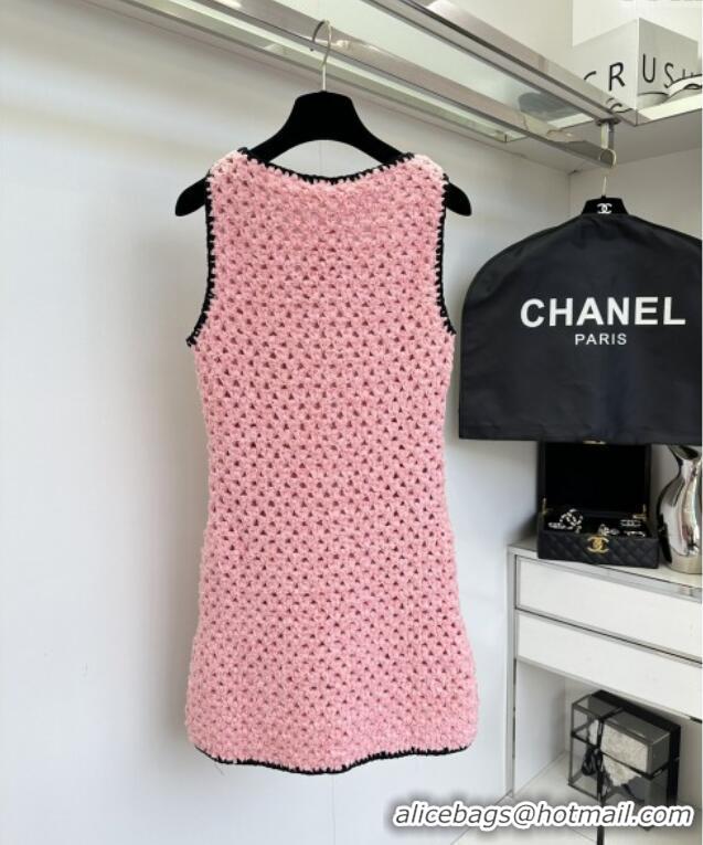 ​Luxury Cheap Chanel Knit Dress CH090218 Pink 2025