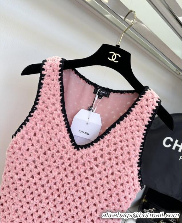 ​Luxury Cheap Chanel Knit Dress CH090218 Pink 2025
