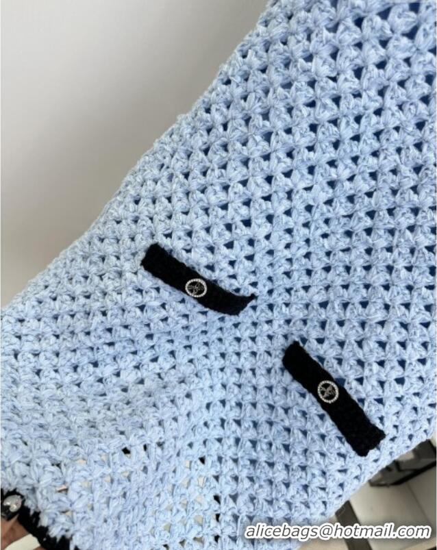 Shop Low Cost Chanel Knit Dress CH090219 Blue 2025