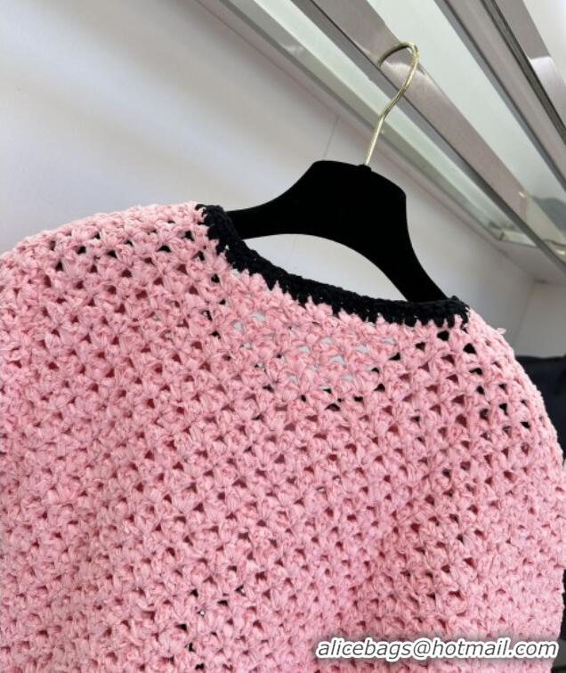 ​Top Quality Chanel Knit Cardigan and Skirt CH090221 Pink 2025