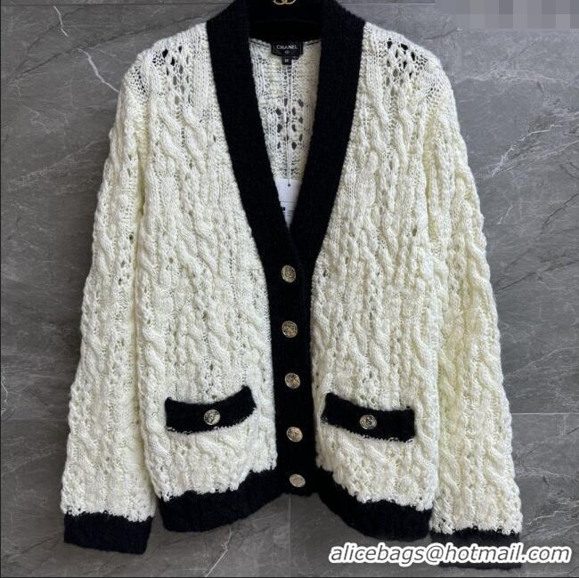 Super Quality Chanel Wool Cardigan CH090405 White 2025