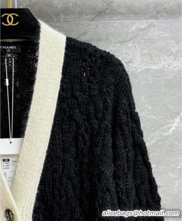 Well Crafted Chanel Wool Cardigan CH090406 Black 2025