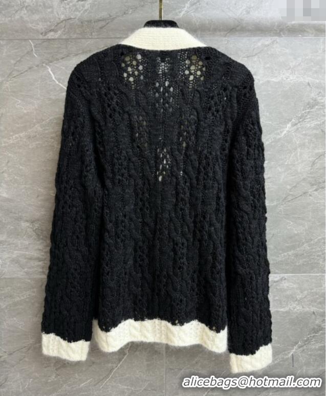 Well Crafted Chanel Wool Cardigan CH090406 Black 2025