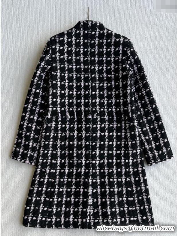 Well Crafted Chanel Wool Tweed Coat CH090302 Black/Pink 2025