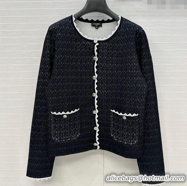 Unique Discount Chanel Tweed Jacket CH090402 Black/White 2025