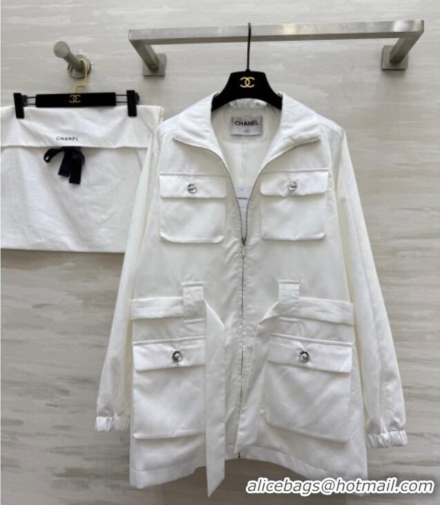 Best Price Chanel Jacket with Belt CH0904085 White 2025