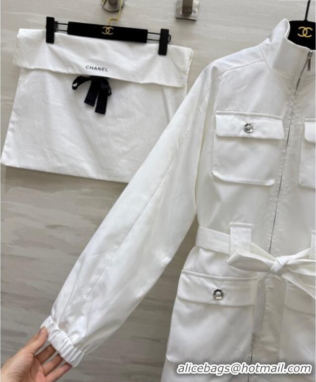 Best Price Chanel Jacket with Belt CH0904085 White 2025