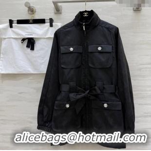 Famous Brand Chanel Jacket with Belt CH0904085 Black 2025