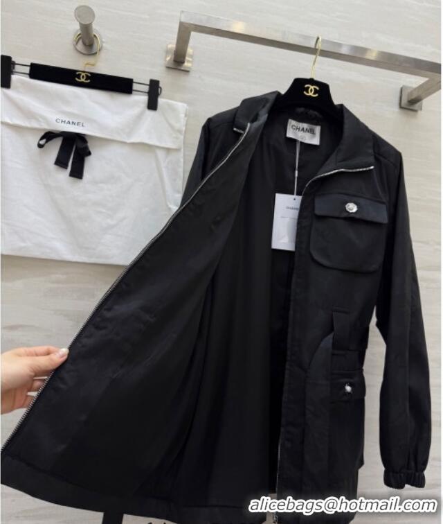 Famous Brand Chanel Jacket with Belt CH0904085 Black 2025