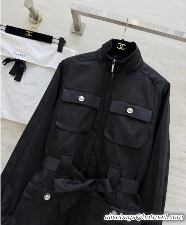 Famous Brand Chanel Jacket with Belt CH0904085 Black 2025