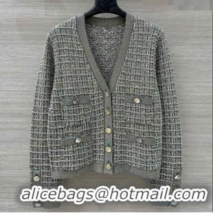 Promotional Chanel Wool & Cotton Tweed Cardigan CH090503 Grey 2025