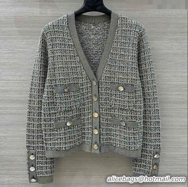 Promotional Chanel Wool & Cotton Tweed Cardigan CH090503 Grey 2025