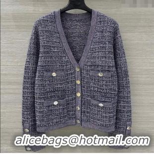 Trendy Design Chanel Wool & Cotton Tweed Cardigan CH090503 Blue 2025