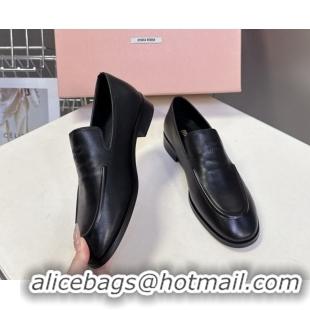 Unique Style Miu Miu Leather Loafers 5D545E Black 1025021 2025