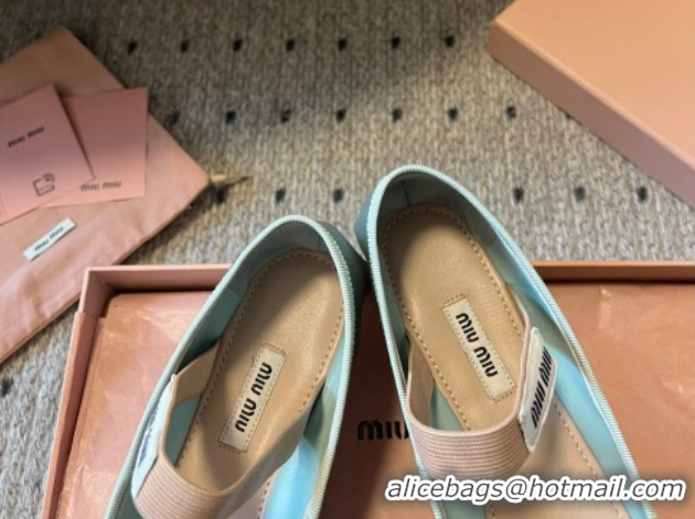 Pretty Style Miu Miu Satin Ballerinas Flat with Bow and Elastic Band Green 5F794D 1025025 2025