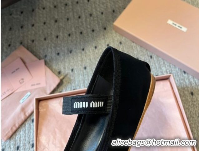 Good Quality Miu Miu Satin Ballerinas Flat with Bow and Elastic Band Black 5F794D 1025026 2025