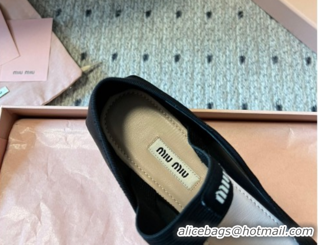 Good Quality Miu Miu Satin Ballerinas Flat with Bow and Elastic Band Black 5F794D 1025026 2025