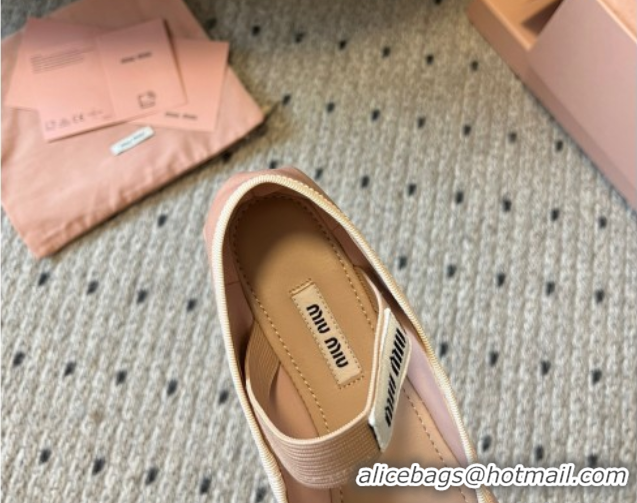 Top Grade Miu Miu Satin Ballerinas Flat with Bow and Elastic Band Pink 5F794D 1025027 2025