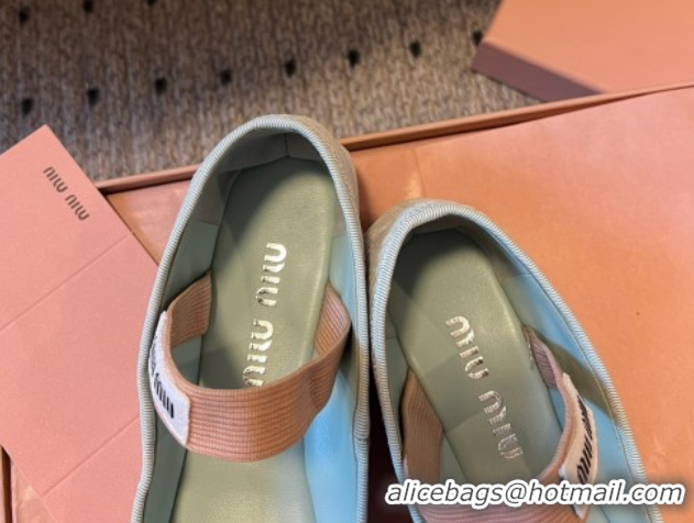 Luxury Discount Miu Miu Corduroy Ballerinas Flat with Bow and Elastic Band Green 5F794D 1025029 2025