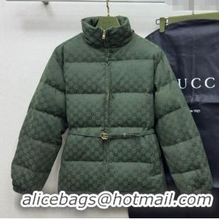 ​Super Quality Gucci GG Down Jacket GG110613 Green 2025