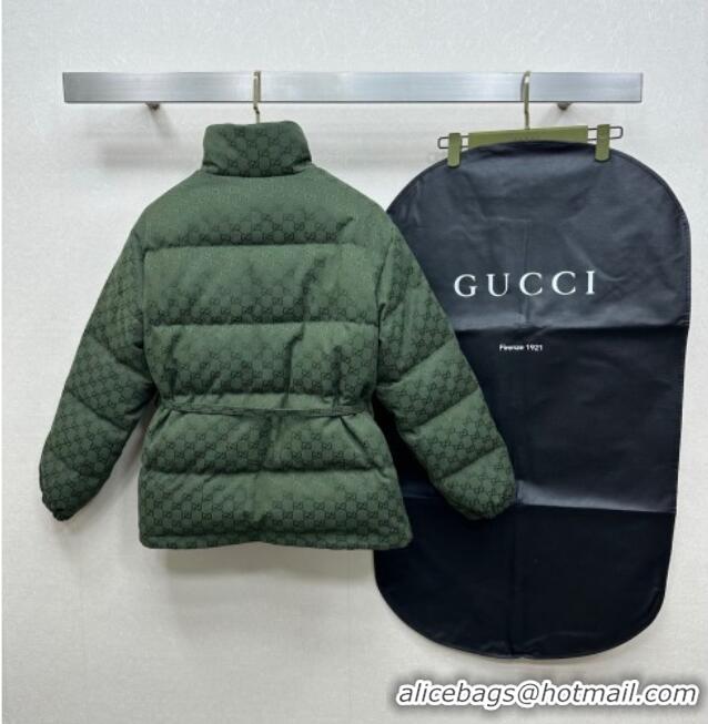 ​Super Quality Gucci GG Down Jacket GG110613 Green 2025