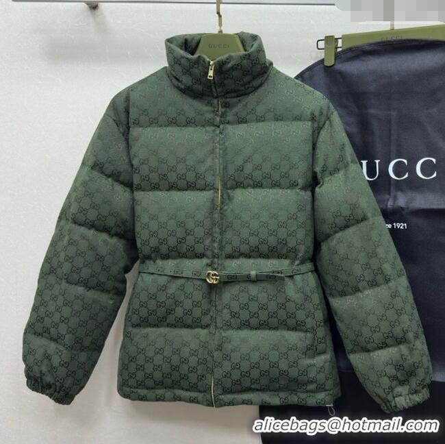 ​Super Quality Gucci GG Down Jacket GG110613 Green 2025